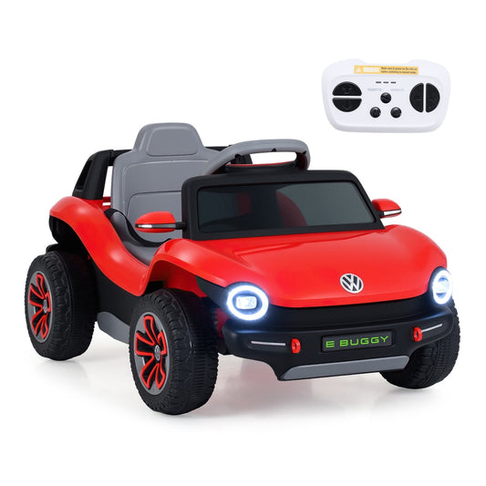 12V Kids Electric Car Licensed Volkswagen with remote and LED headlights in red