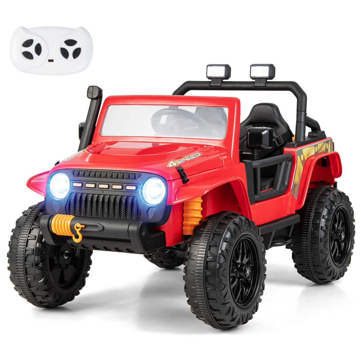 12V Kids Electric Ride on Car in red with a remote control