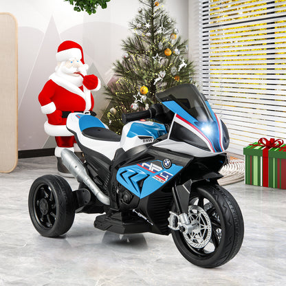 12V Kids Motorcycle Ride-On Toy with Music and Headlight in Blue