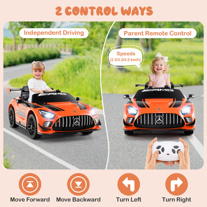 Two control methods for the orange kids electric car: independent driving and parent remote control