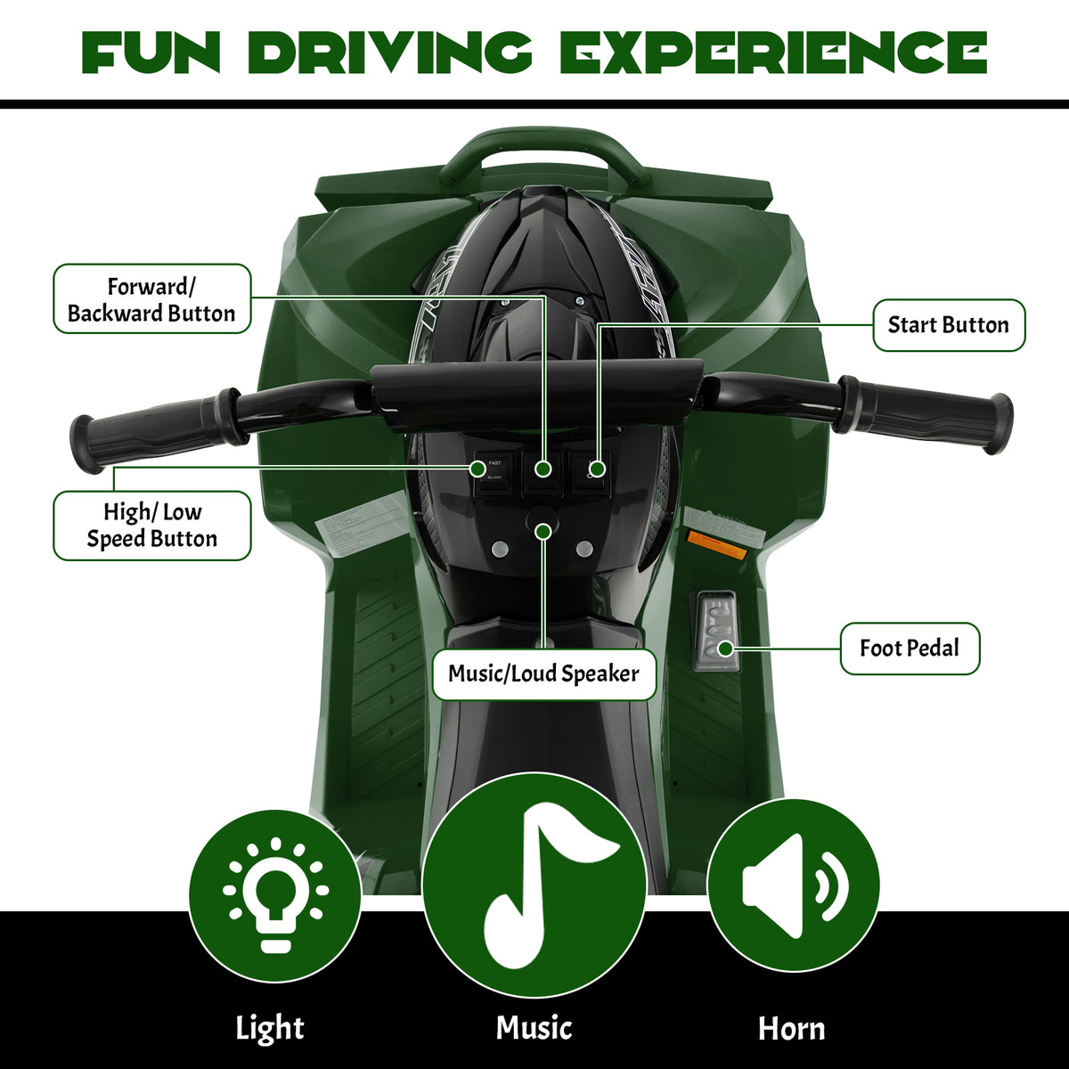 12V Kids Ride On ATV in Green