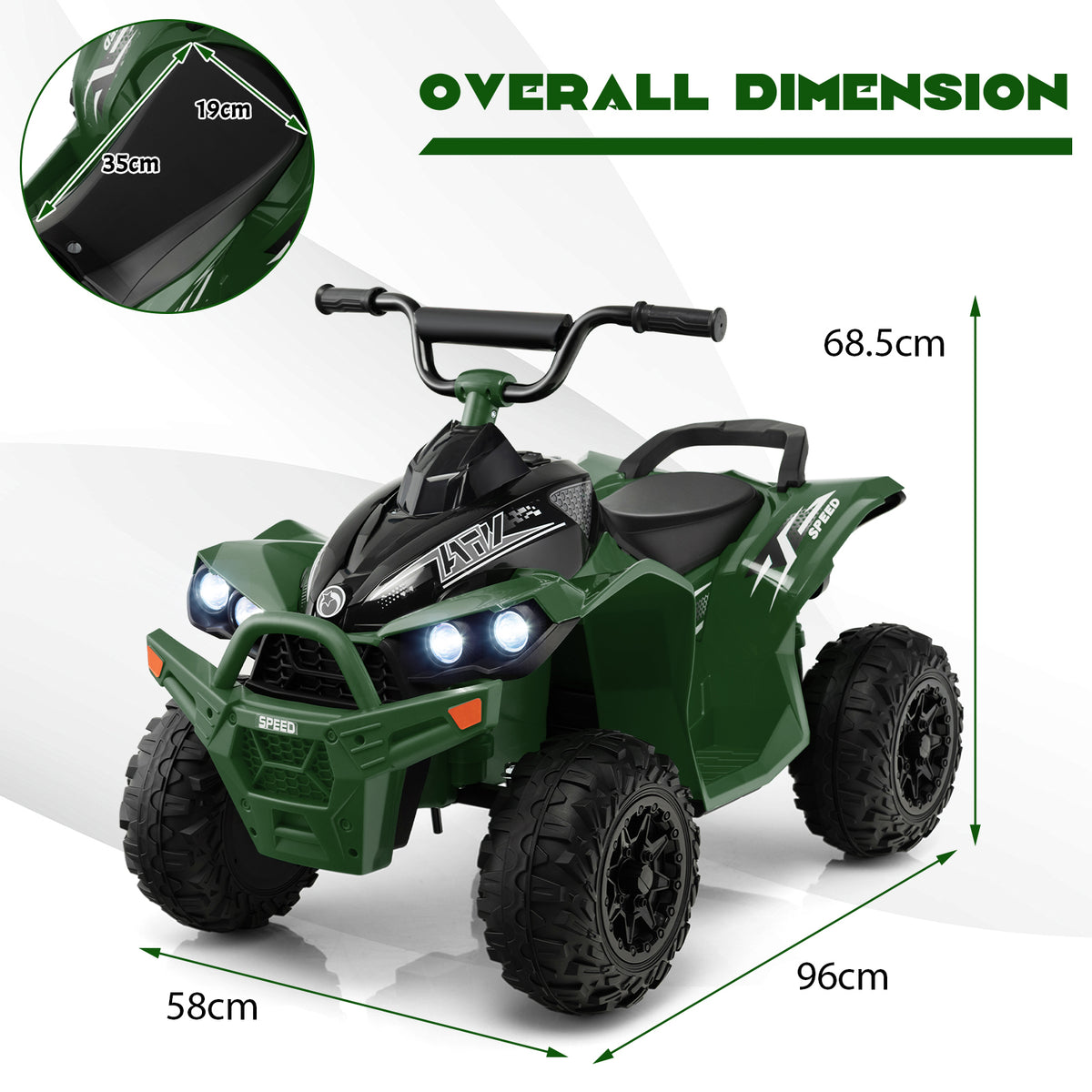 12V Kids Ride On ATV in Green