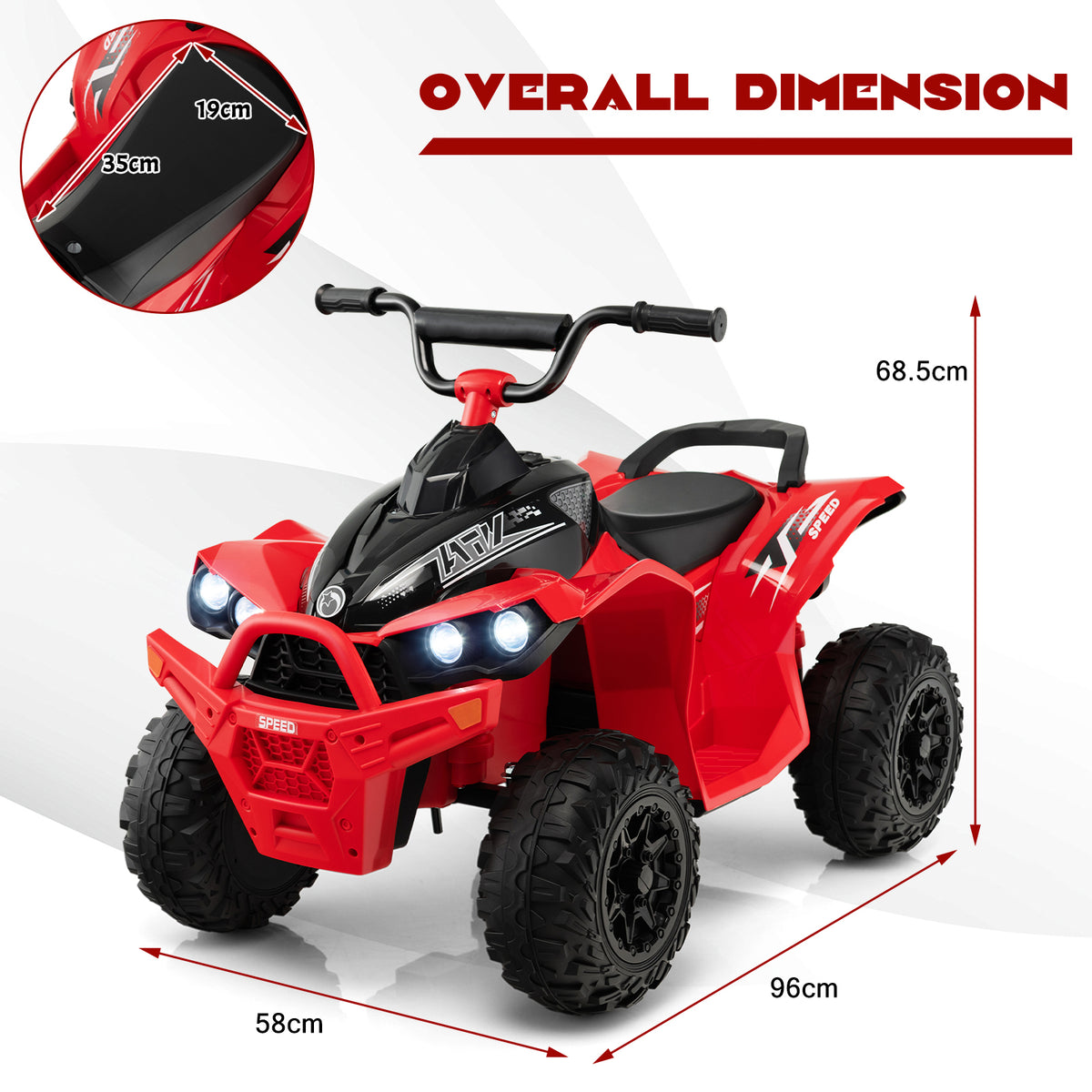 12V Kids Ride On ATV in Red
