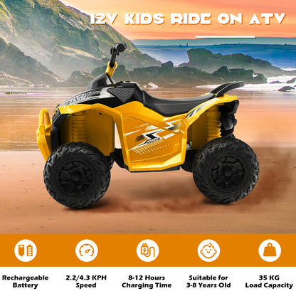 Features of the kids electric quad bike including battery and speed