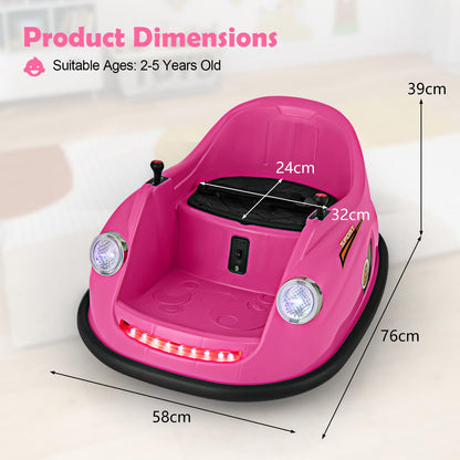 12V Kids Ride on Bumper Car in Pink