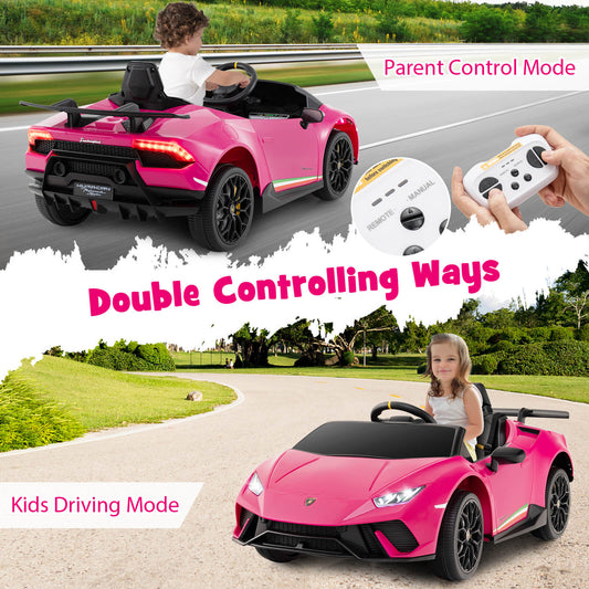 The kids electric car showing both parent remote control and child driving modes