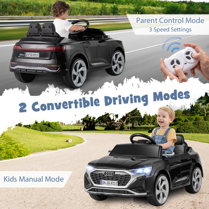 Two convertible driving modes for the black kids electric car, manual and parent control
