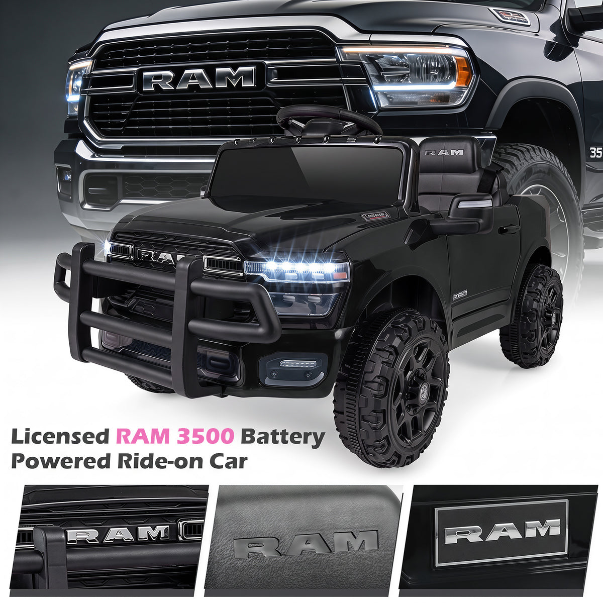 12V Kids Ride On Car in Black