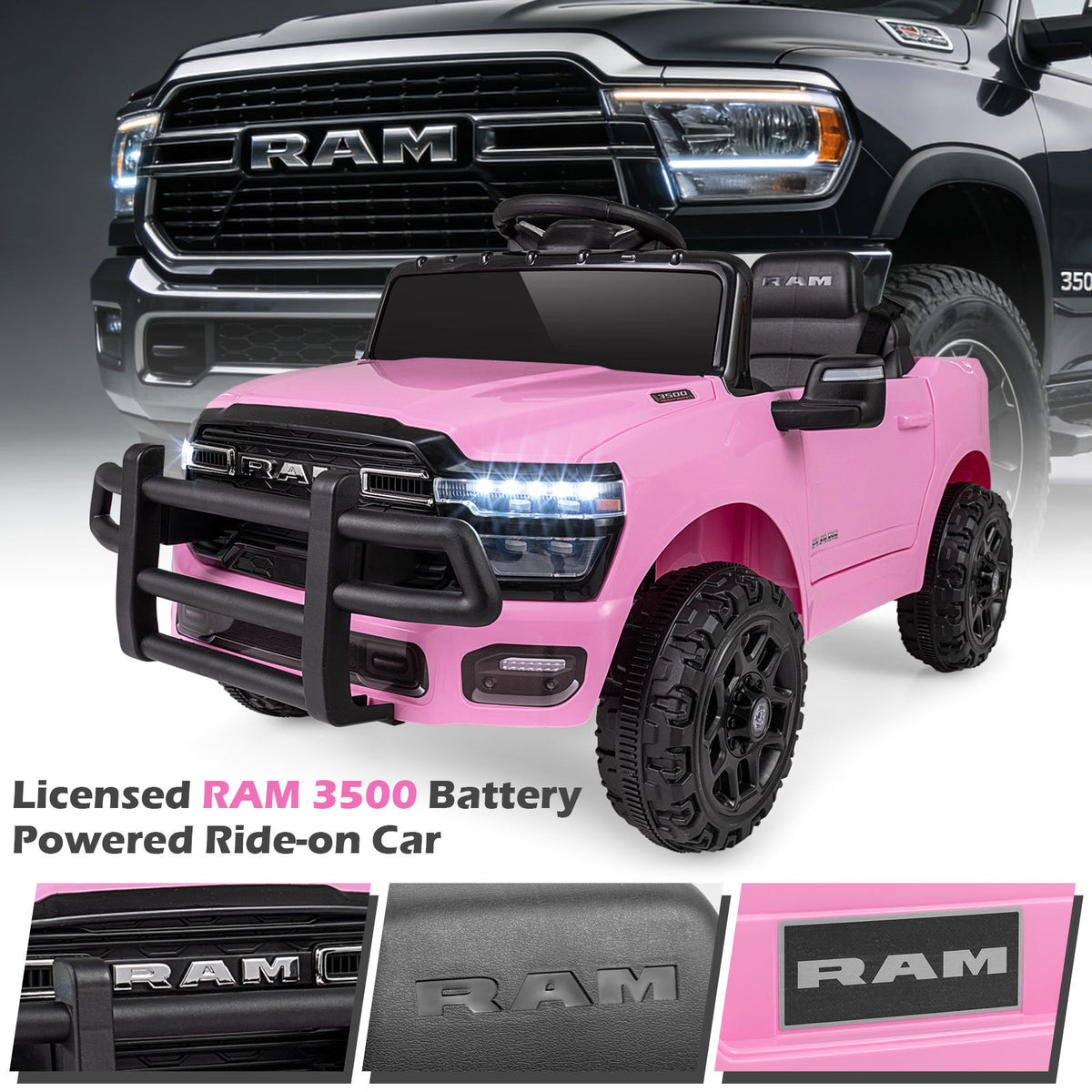 12V Kids Ride On Car in Pink