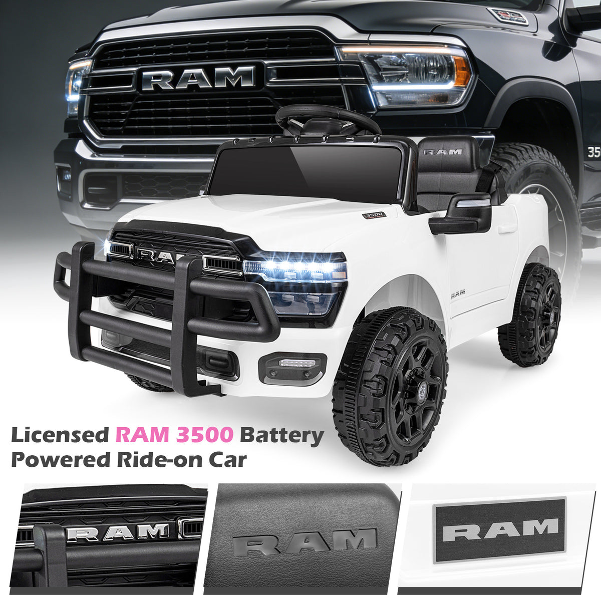 12V Kids Ride On Car in White
