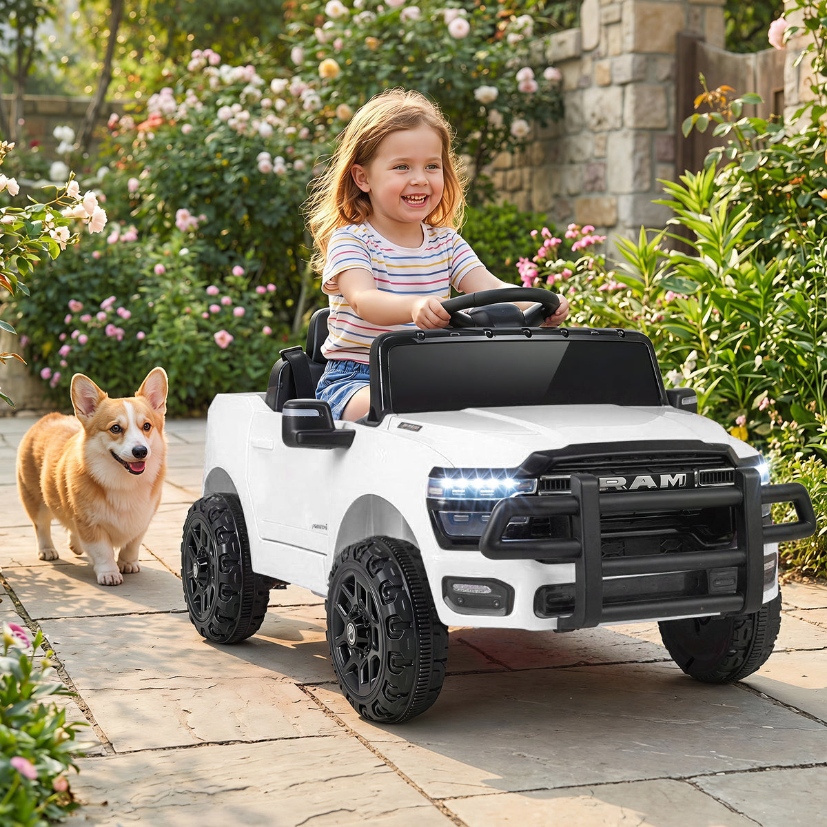 12V Kids Ride On Car in White