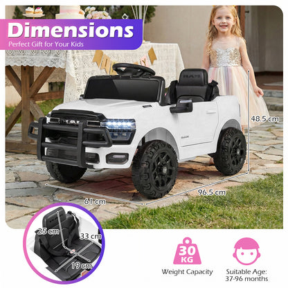 12V Kids Ride On Car in White