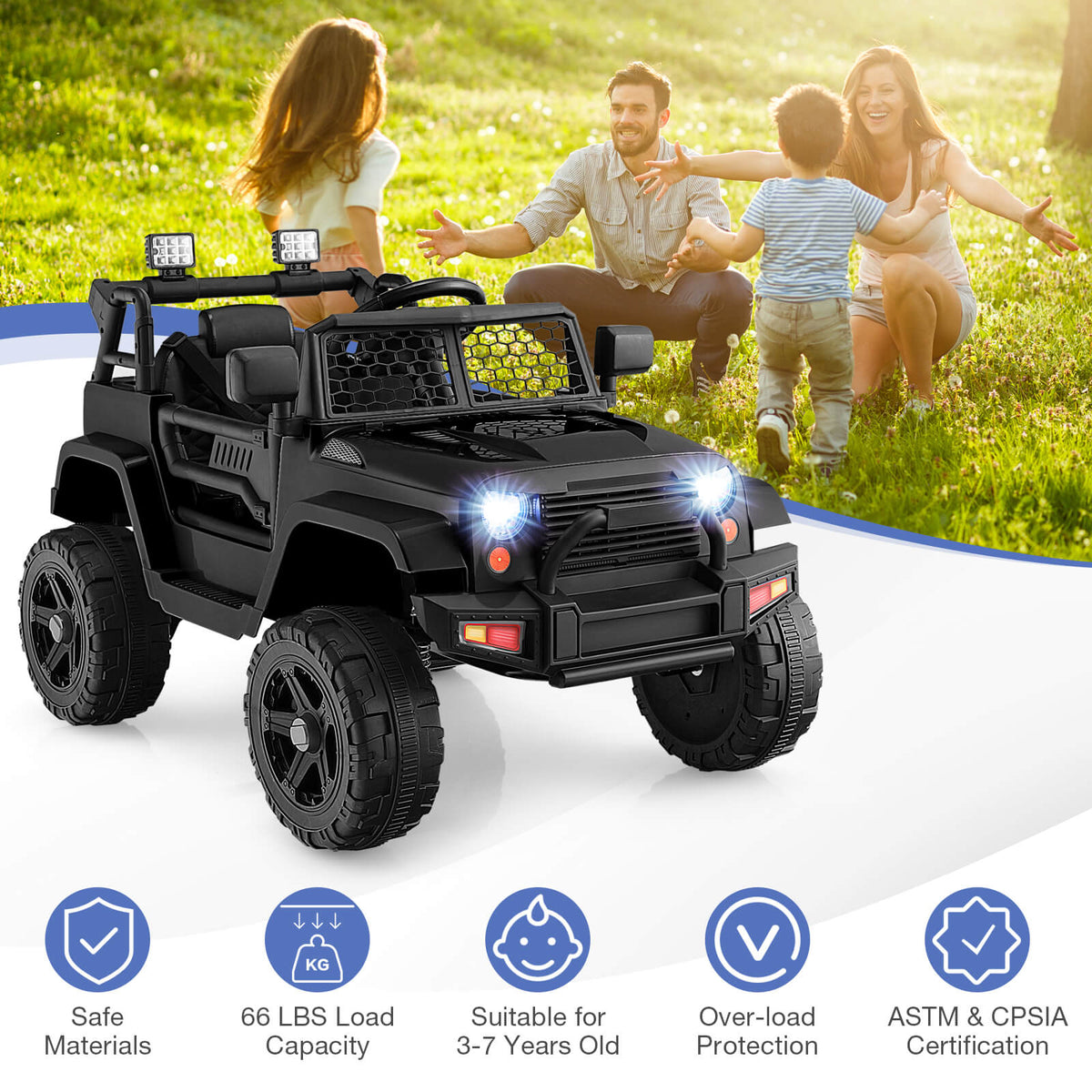 12V Kids Ride on Car in Black