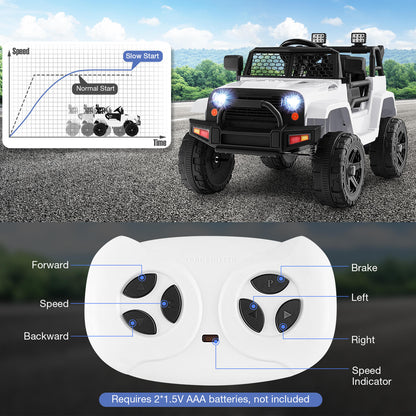 Remote control for the kids electric car and a speed graph illustration