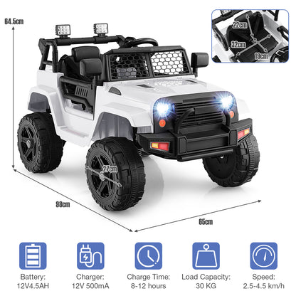12V Kids Ride on Car in White
