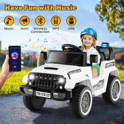 12V Kids Ride on Car in White