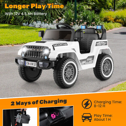 12V Kids Ride on Car in White