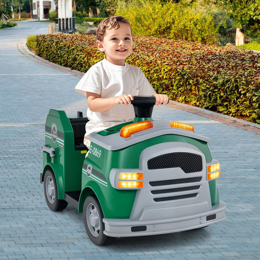 12V Kids Ride on Fire Truck in Green