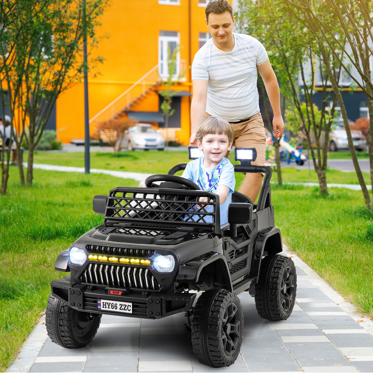 12V Kids Ride on Truck Battery Powered Car in Black
