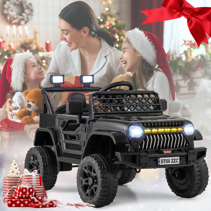 12V Kids Ride on Truck Battery Powered Car in Black