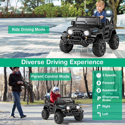 Demonstration of parent control mode and kids driving mode for the electric car