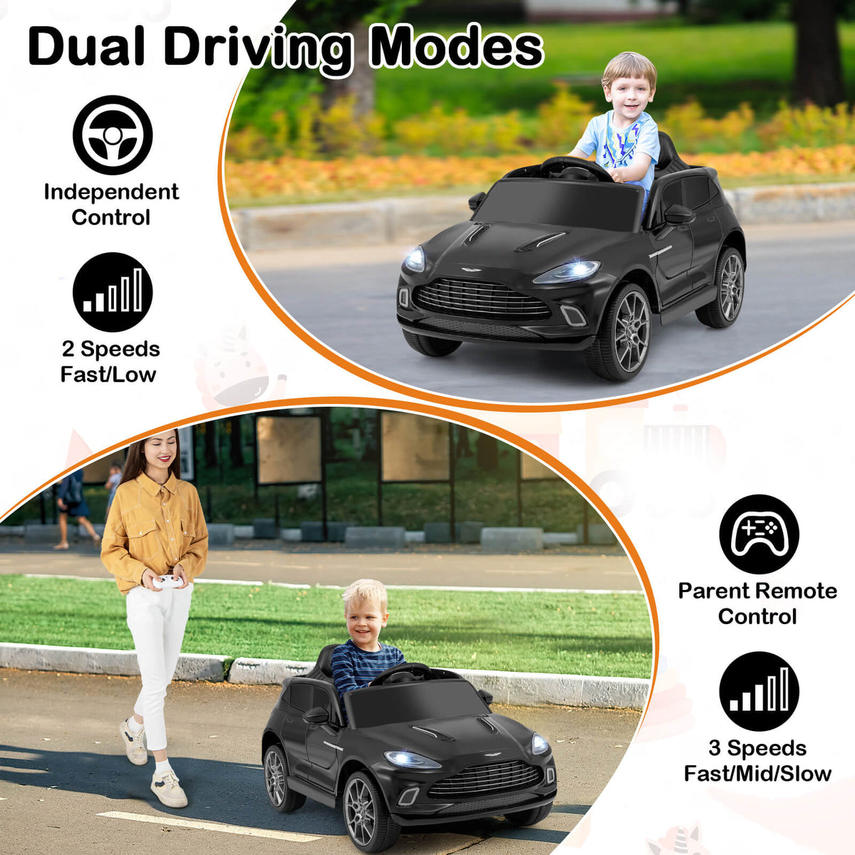 12V Kids Ride on Vehicle Aston Martin Licensed in Black