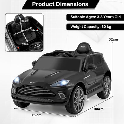 12V Kids Ride on Vehicle Aston Martin Licensed in Black