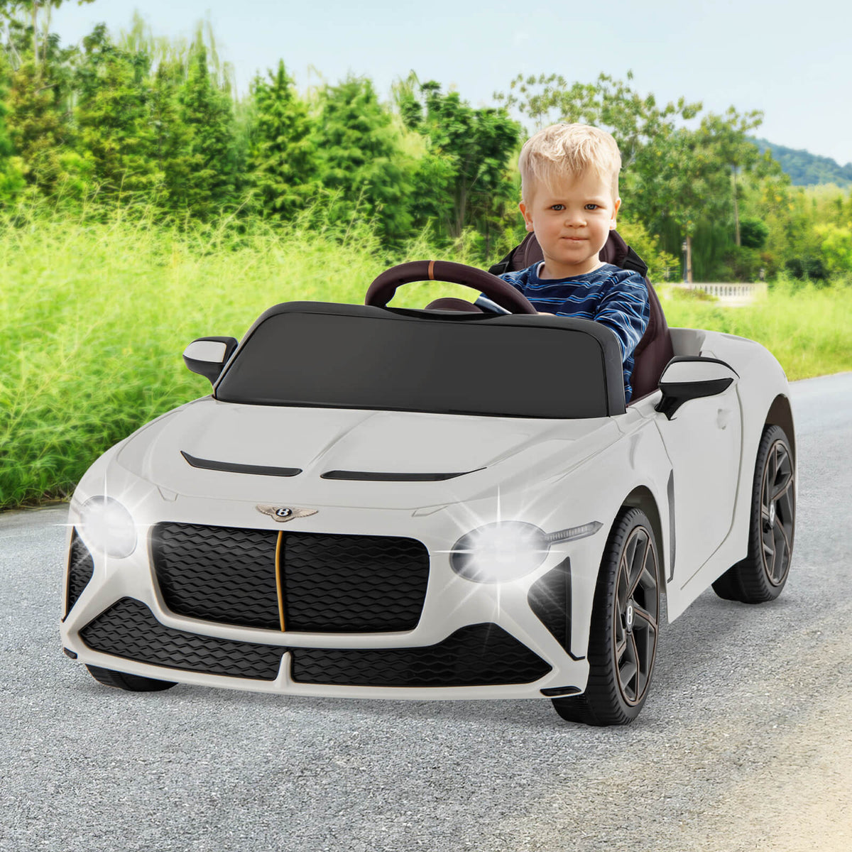 12V Licensed Bentley Bacalar Kids Ride On Car in White