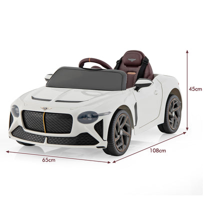 12V Licensed Bentley Bacalar Kids Ride On Car in White