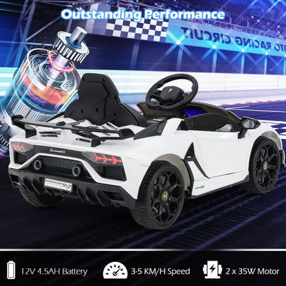 12V Licensed Lamborghini Kids Ride on Car in White