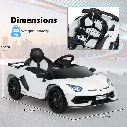 12V Licensed Lamborghini Kids Ride on Car in White