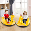 12V Bumper Car Giraffe Toddler 360° Spinning Ride on Toy-Yellow