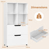 130CM 5-Tier Tall Freestanding Bookshelf for Living Room-White