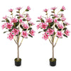 130CM Artificial Magnolia Tree Faux Wedding Flower Plant with Realistic Moss-2 Pack