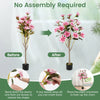 130CM Artificial Magnolia Tree Faux Wedding Flower Plant with Realistic Moss-2 Pack