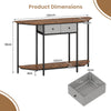 130 CM Console Table 2-Tier Entryway Table with Open Storage Shelf & 2 Drawers-Rustic Brown