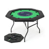 130 cm Foldable Poker Table with Padded Rails and Folding Legs for 8 Players-Green