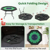 130 cm Foldable Poker Table with Padded Rails and Folding Legs for 8 Players-Green