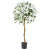 130cm Artificial Azalea Tree with 576 Flowers 288 Leaves and Wood Trunk-White