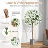 130cm Artificial Azalea Tree with 576 Flowers 288 Leaves and Wood Trunk-White