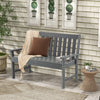 132 CM All-Weather HDPE Garden Bench with Backrest and Armrests-Grey