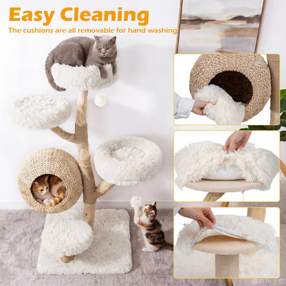 Easy cleaning of the cat tree cushions and scratching posts