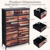 14-Drawer Dresser Tall Storage Chest with Metal Frame-Brown