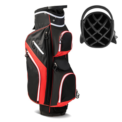 14-Way Golf Cart Bag shown from the side with a top view of the club dividers