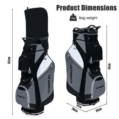 Dimensions of the golf cart bag with weight and measurements