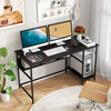 140 x 60 CM Computer Desk with Charging Station Home Office PC Desk with 4 Power Outlets and 2 USB Ports-Black