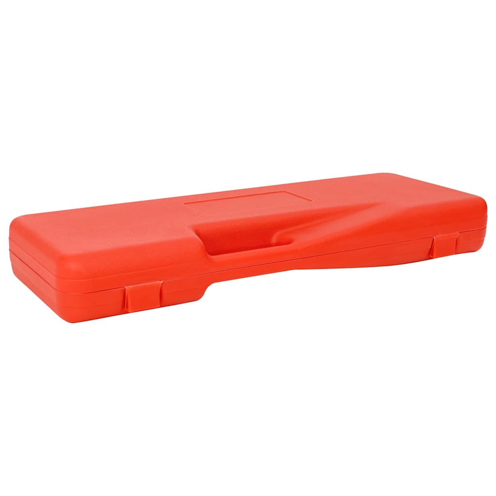 The closed red plastic storage case for the hydraulic crimping pliers
