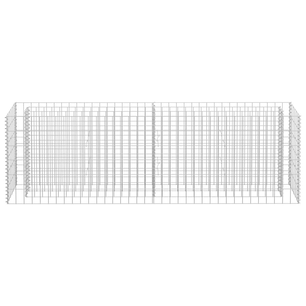 The empty galvanised raised garden bed structure