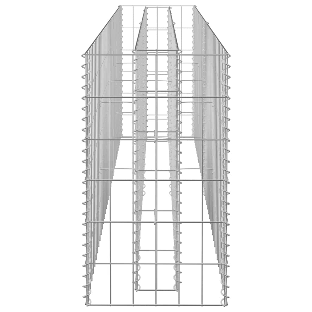 The galvanised raised garden bed structure from above
