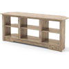 147cm TV Stand for TVs up to 65 Inches with 6 Open Storage Shelves-Grey